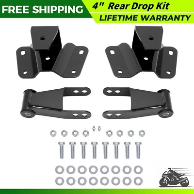 4" Drop Kit For Ford F150 F100 1973-1996 Leveling Lowering Shackles Hangers - Image 1 of 4