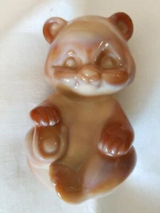 FENTON BEAR FIGURINE BROWN SWIRL SLAG GLASS RARE EXCELLENT CONDITION - Picture 1 of 8