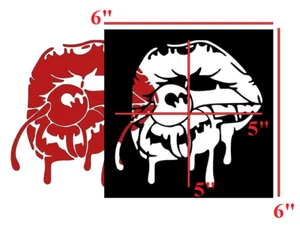 6"x6" Plastic Stencil - Cherry in Mouth Lips (SC911) (You Pick The Color) - Picture 1 of 9