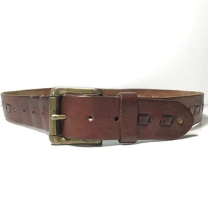 Men's Belt Brown 38-40 Levi's Leather Rugged Casual Gold Buckle Men Broken in - Picture 1 of 12