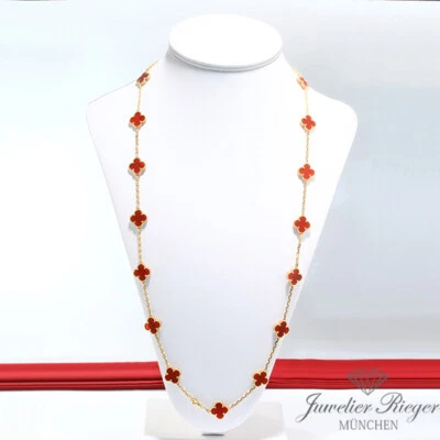 Van Cleef & Arpels Collier Vintage Alhambra Gelbgold 750 Karneol 2014 Gold - Bild 1 von 4