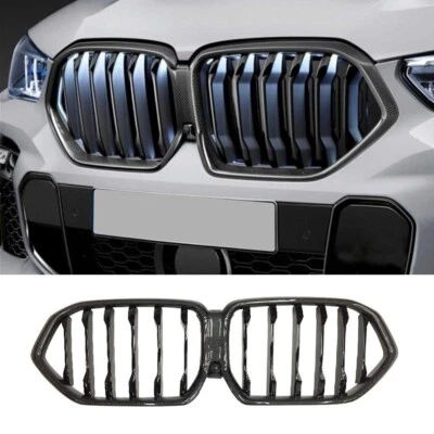 Carbon Fiber Front Bumper Grill Fits For BMW X6 Series G06 X6 SUV Facelift 2024+ - Image 1 of 2