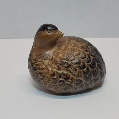 Estatuilla de codorniz MCM cerámica vintage marrón hecha en Japón Foto 1 de 4