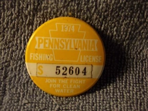 Vintage 1974 Pennsylvania S Fishing License - Picture 1 of 2