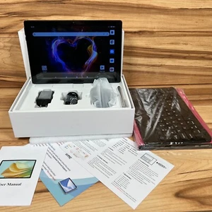 BUNDLE T10 Android 14 Tablet 10" Computer 8Gb (4+4) RAM 64Gb Keyboard Mouse Case - Picture 1 of 13