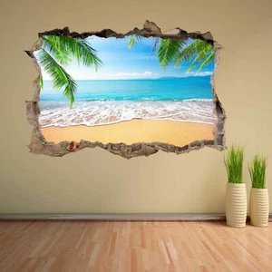 Tropical Beach Palm Tree Wall Sticker Mural Decal Kids Room Home Decor DC13 - Picture 1 of 1