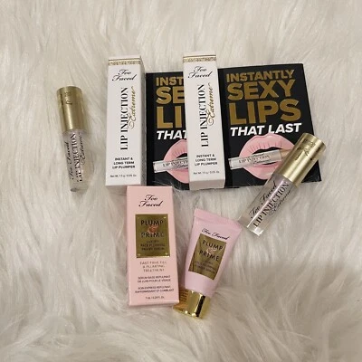 2x Too Faced Lip Injection and Plump & Prime Face Plumping Primer Serum - Image 1 of 4