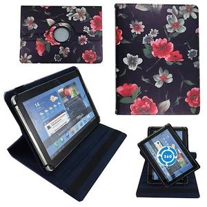 Hülle für HiGrace tablet 10 Schutz Tasche Tablet Schwarze Blumen - Picture 1 of 12