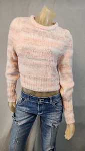 Suéter Pullover Wild Fable NUEVO MEDIANO Rosa Blanco Recortado Largo Slv Cuello Redondo Para Mujer - Imagen 1 de 6