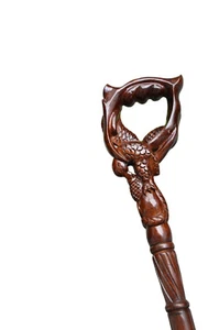 Falke halten Fisch handgeschnitzter Griff Holz Gehstock Stock beste Überraschung Geschenk - Bild 1 von 7