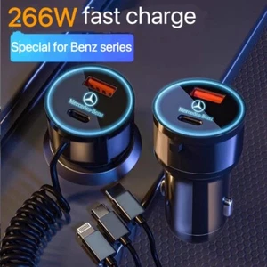 Cargador de coche rápido 266W adaptador de 5 puertos y cable para iPhone 16 serie Mercedes Benz - Imagen 1 de 11