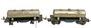 Lionel O Lot of 2 Rolling Stock Pre War Lionel Lines Tank Cars including Sunco - Picture 1 of 20