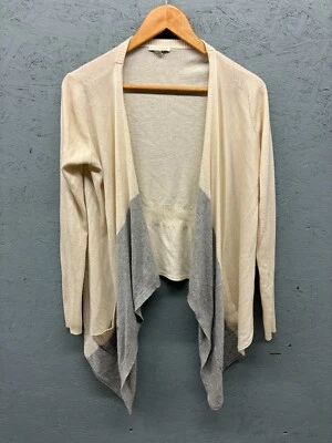 Club Monaco Cardigan Women’s Size Small Beige Gray Lightweight Open Front Drape - Image 1 of 4