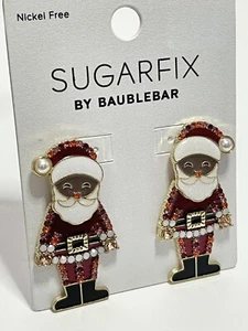 NEW Sugarfix By Baublebar Drop Earrings Black African American Santa - Picture 1 of 1