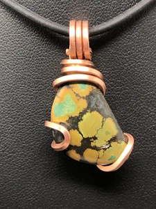 Turquoise Pendant ONLY China handcrafted Quality Copper Wrap Healing Reiki P18 - Picture 1 of 6