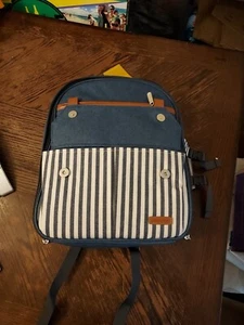 Picnic Backpack for 4 Person with Blanket Picnic Basket Set (Navy Blue) Romantic - Picture 1 of 6
