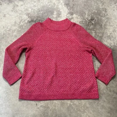 Suéter Talbots Feminino 3X Rosa Texturizado Ponto Malha Mockneck Bainha Reta - Imagem 1 de 4