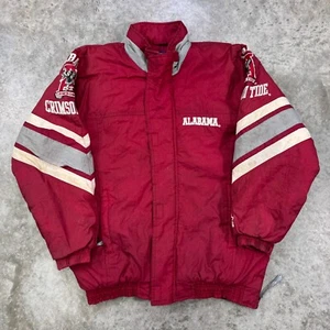 Starter Alabama Crimson Tide jacket mens Medium Puffer vintage full zip distress - Picture 1 of 7