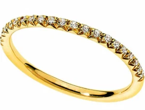 Anillo Eternity Oro Amarillo 18 Kt. Diamantes Naturales Ct. 0.20 Mujer Regalo - Imagen 1 de 5