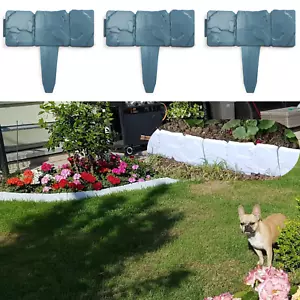 Palisade Flower Bed Border 2.5m (Pack of 10) - Grey, Lawn Edging, Flower Bed Edging - Picture 1 of 7