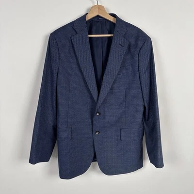 Chaqueta Stafford Para Hombres 42S Lana Poliéster Azul Micro Cuadros Blazer Abrigo Deportivo Foto 1 de 4