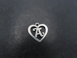 James Avery Sterling Silver Letter A Heart Charm, 1.5g - Picture 1 of 4