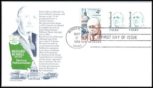 1984 Richard Russell 10c Great Americans FDC Aristocrats Cachet Sc 1853 Politics - Picture 1 of 1