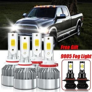 For Dodge Ram 2500 2009-2010 LED Headlights High-Low Beam+Fog Light Bulb 6000K - Picture 1 of 11