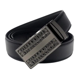 QHA Mens Black Ratchet Leather Belt With Automatic Buckle Q5076 - Picture 1 of 11