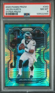 2020 Panini Prizm 🟢🔥Jalen Hurts RC Green Hyper #097/175 PSA 8 NM-MT Eagles! - Foto 1 di 2