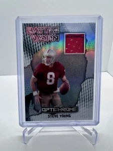 Steve Young 2025 Leaf Optichrome Battle Worn Game-Used Jersey Relic /10 HOF - Picture 1 of 2
