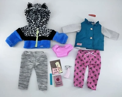 "Lote de sudadera con capucha y ropa original American Girl Pawsitively Purrfect Snow Leopard 18""" Foto 1 de 4