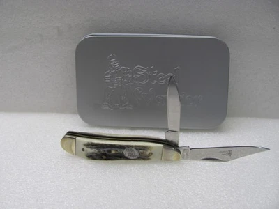 Nuevo en Cuchillo Plegable de 2 Hojas Guerreros de Acero Estaño; Mango de Ciervo de Plástico Foto 1 de 2