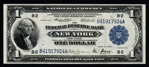 1918 $1 LARGE Size NEW YORK Beautiful XF+/AU Federal Reserve Bank Note! - Picture 1 of 2