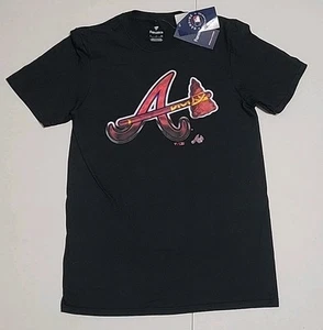 NWT Fanatics Atlanta Braves BIG LOGO T Shirt Mens Size S Black Short Sleeve MLB - Picture 1 of 3
