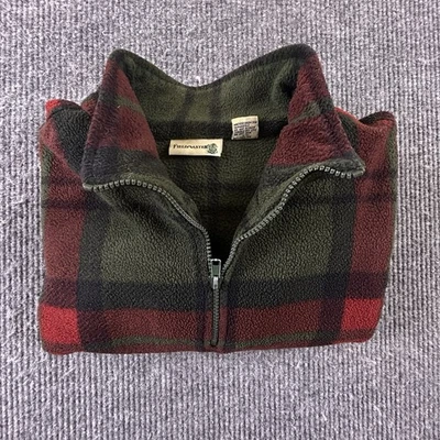FieldMaster Fleece Pullover Mens XL 1/4 Zip Long Sleeve Sweater Green/Red Plaid - Image 1 of 4