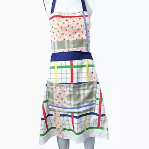 Apron Chef Full Length Handmade Patchwork Vintage Fabrics W Front Pocket One Sz - Picture 1 of 5