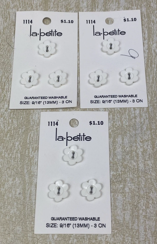 NOS la-petite Italian Shank Buttons - 3 Cards 9 Buttons - Image 1 of 3
