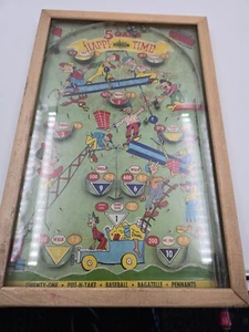 VINTAGE HAPPY TIME TABLE PINBALL BAGATELLE BASEBALL GAME - 5 GAMES IN ONE - Picture 1 of 11