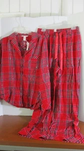 VICTORIA'S SECRET Red Plaid 2 Pc FLANNEL PAJAMA SET~ Women's Small ~NWT - Picture 1 of 7