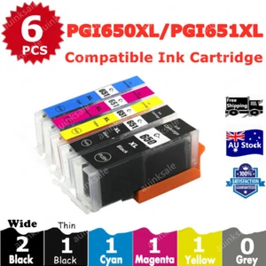 6x Compatible Ink PGI 650XL CLI 651XL For Canon PIXMA MG6360 MG5460 MG75607 - Picture 1 of 7