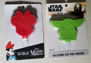 2 Disney Minnie Mouse/Star Wars Baby Yoda Grogu The Child Silicone Ice Pop Maker - Picture 1 of 4