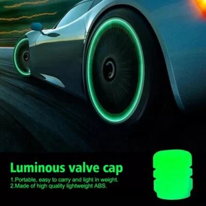 4X Fluorescent Car Tire Valve Caps Luminous Bike Tire HOT Valve Caps Stem X6R4 - Picture 1 of 26