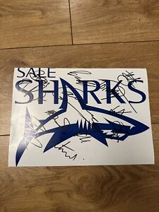 Sale Sharks Signed Crest Badge Team sheet A4 Tuilagi Ford Legends England 