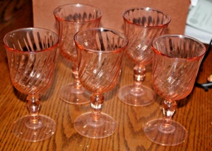 Copas de vino rosa Luminarc France Rosaline Optic Swirl - Juego de 5 - Imagen 1 de 1