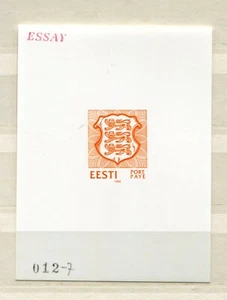 Estonia 1992 012_7 PORT PAYE RARE orange TYPE 2 dark COLOR PROOF ESSAY SPECIMEN - Picture 1 of 1