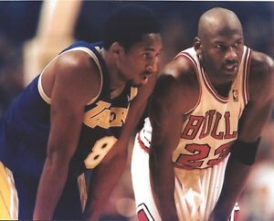 MICHAEL JORDAN & KOBE BRYANT 8X10 PHOTO CHICAGO BULLS  BASKETBALL NBA LA LAKERS