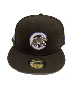 Chicago Cubs Hat New Era 59FIFTY Black Blue Iridescent 2016 World Series Size 8 - Picture 1 of 3