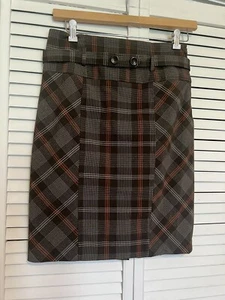 TAILOR B. MOSS Women’s Size 6 Skirt Pencil Knee Length Stretch Plaid - Picture 1 of 7