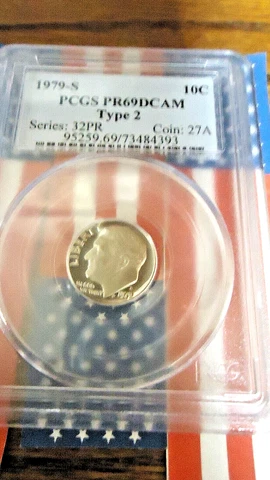 1979 S 10C ROOSEVELT DIME Type 2 PCGS PR69DCAM -  SERIES 32PR COIN 27A Cover